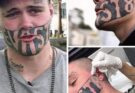 Unemployed dad with disturbing face tattoo begs for job on Facebook after searching for months.